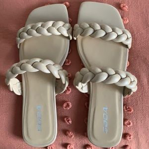 Size 9 braided soda brand sandals. Worn once.